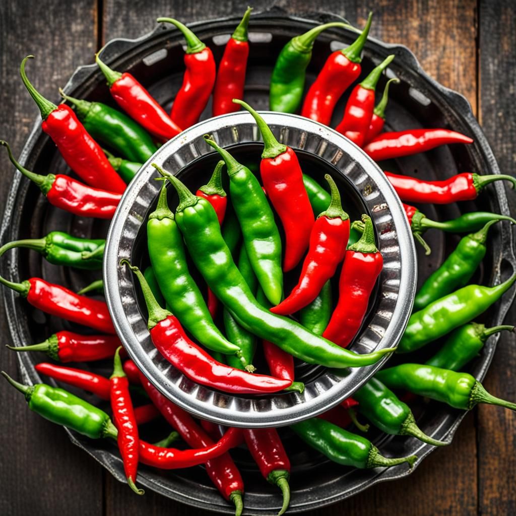Cayenne Peppers in Retro Bottle Cap