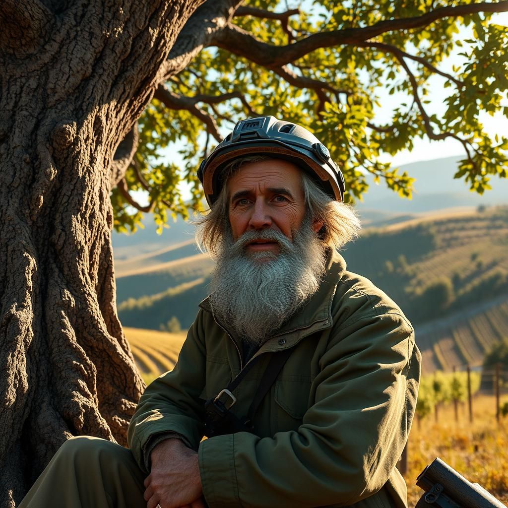 Geologist Resting in Vineyard, Ghibli-Inspired 3D Anime