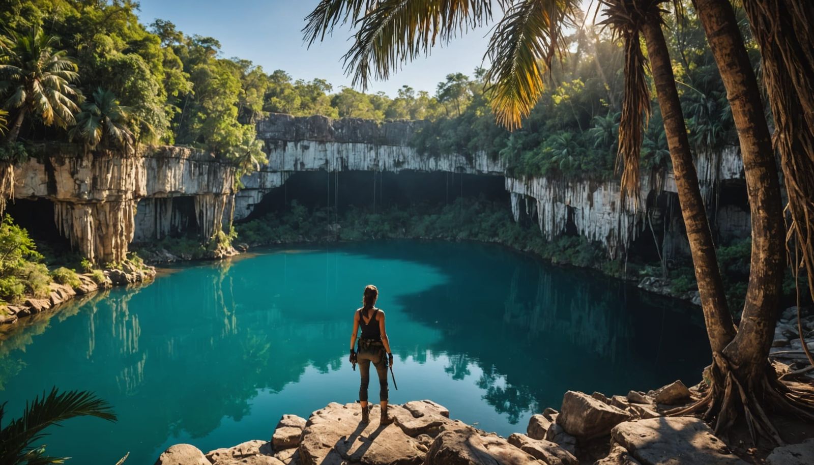 Tomb Raider Exploring Sunbathed Tepui Cenote