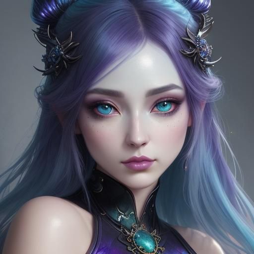 Mystical Girl Portrait in Surreal Fantasy Style