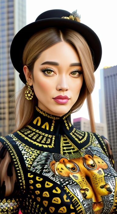 Absurdist Portrait: Lady in Animal Cracker Dress