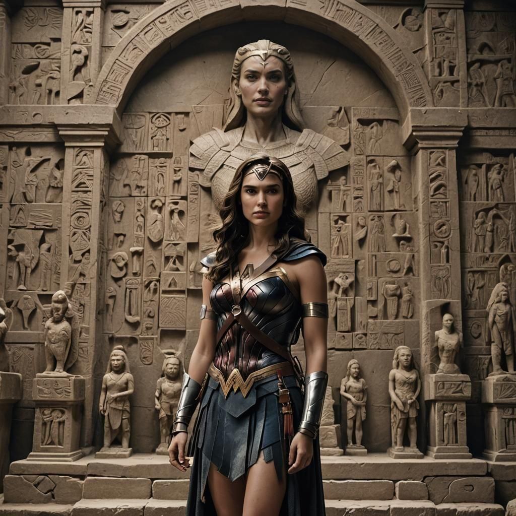 Wonder Woman and Ancient Artifacts in Sharp Focus