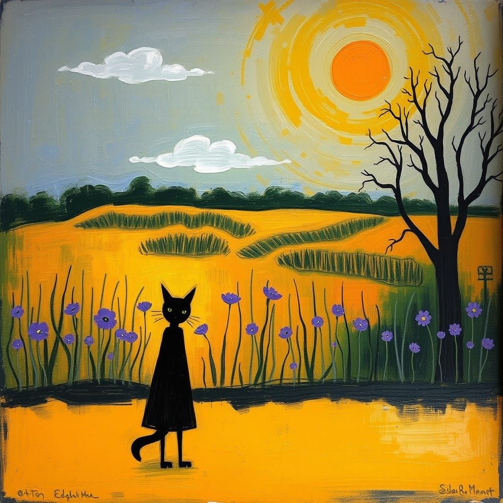 Distressed Figure Overwhelmed by Anxiety in Vibrant Purple a...