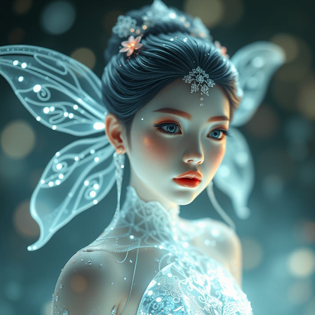 Ethereal Chinese Fairy of Light in Digital Art