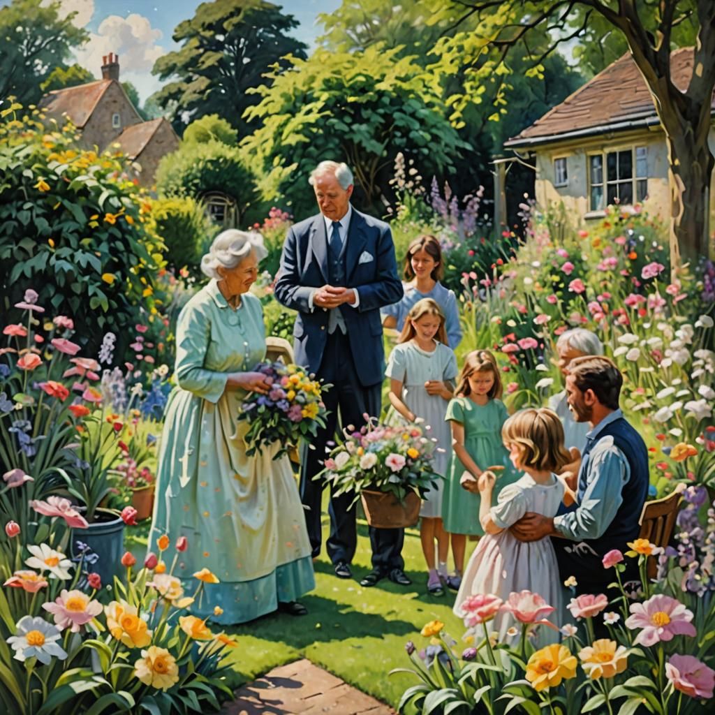 Loving Mother's Day Visit in Impressionistic Style