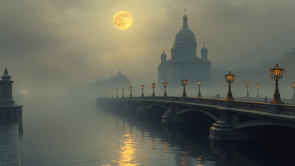 Moonlit St. Petersburg: A Luminous 19th-Century Scene