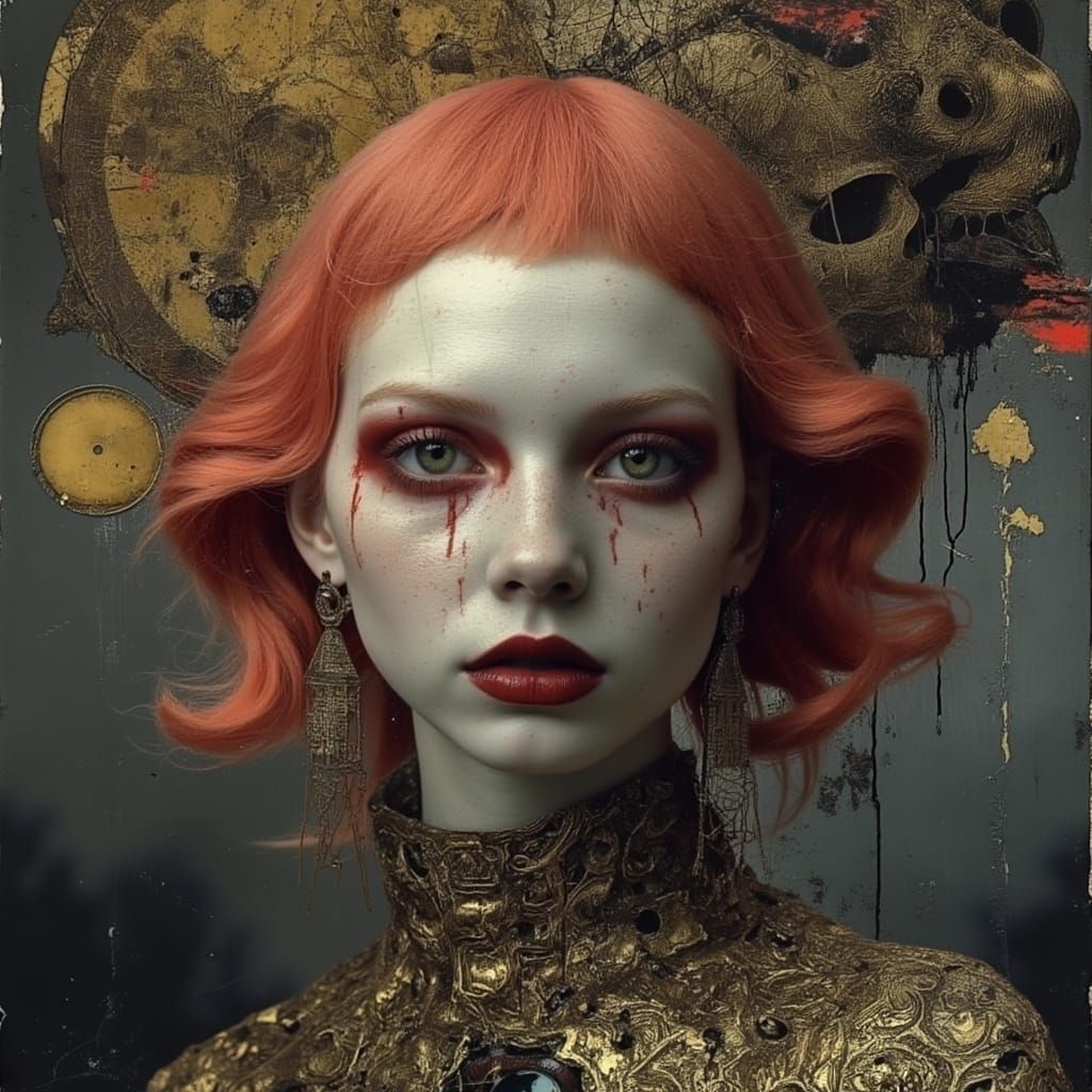 Exotic, young Finnish albino vampire woman Jung Ho-yeon prom...