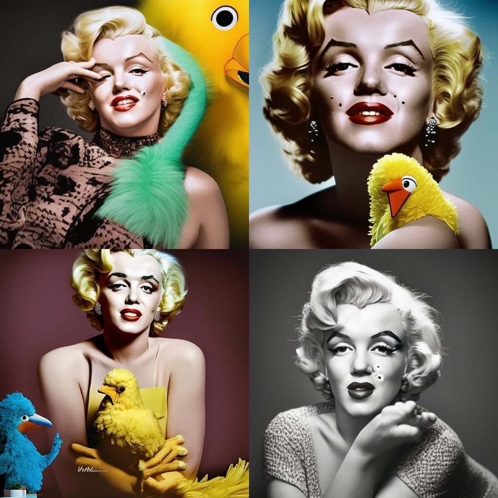 Marilyn and Big Bird: Professional Portrait