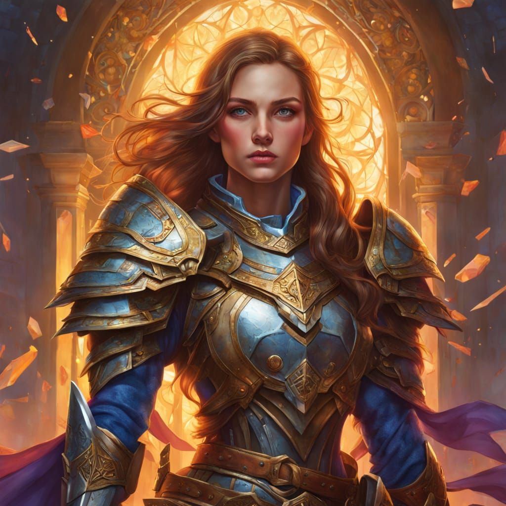 Fantasy Healing Woman and Injured Paladin