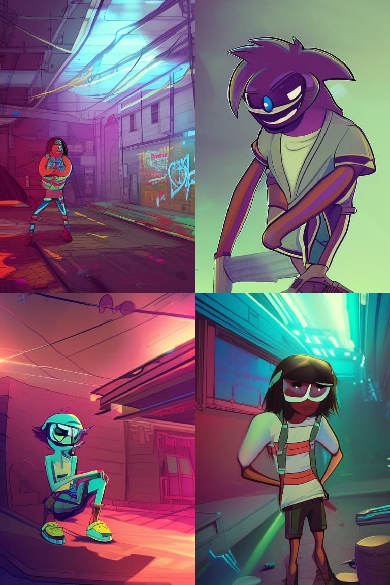 Colorful Digital Portrait with Dynamic Lighting