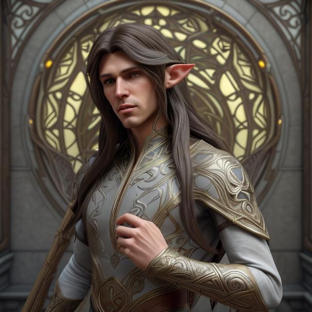 Art Nouveau Elf Portrait in 3D Cinematic Style