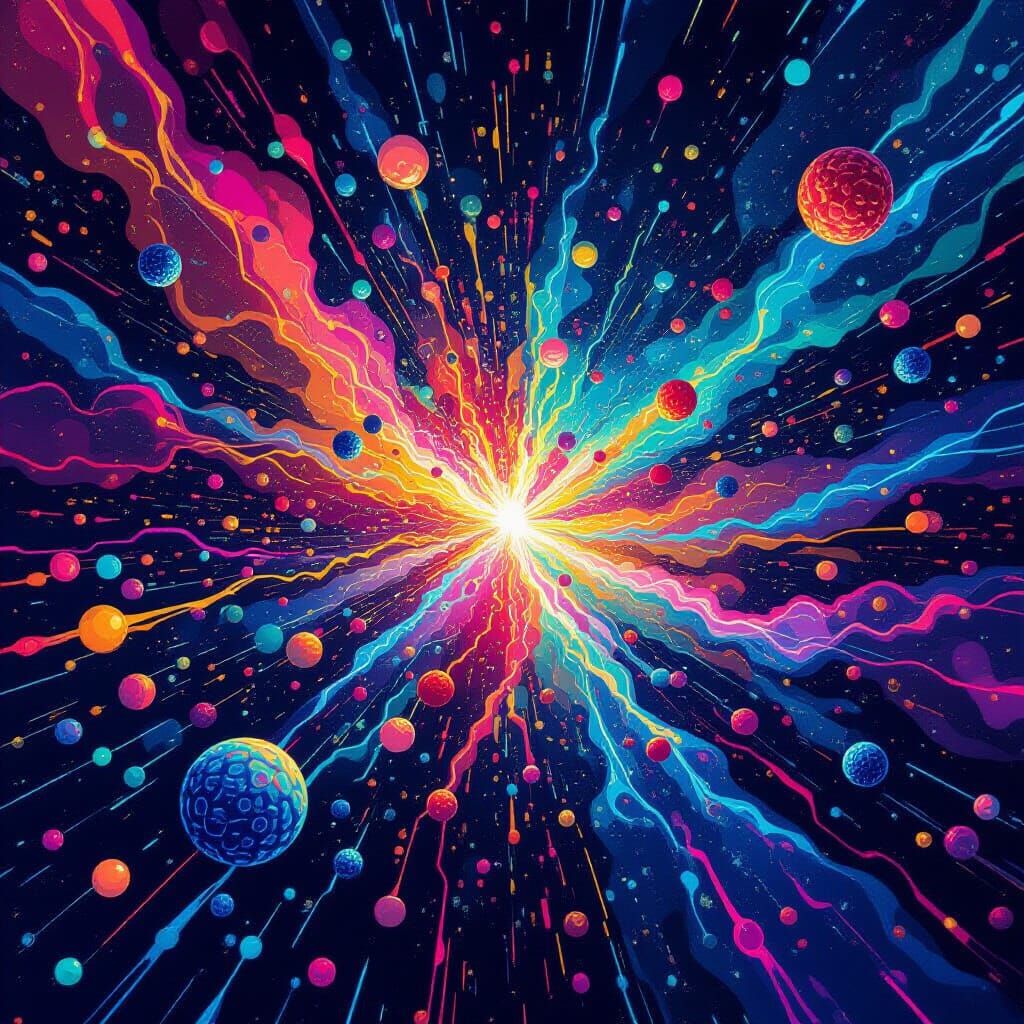 Vibrant Cells with Bioluminescent Accents in Digital Art Sty...