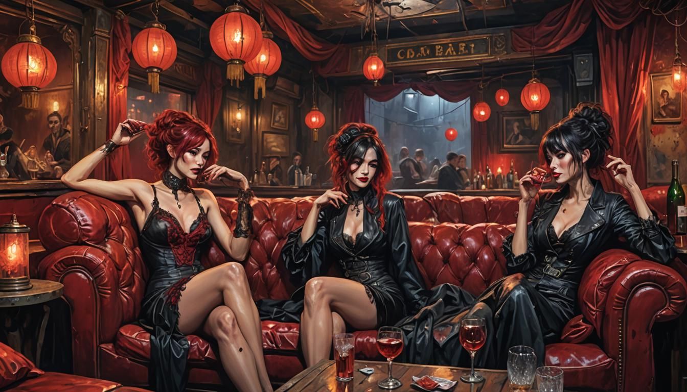 Post-Apocalyptic Cabaret: A Hyperdetailed Acrylic Painting