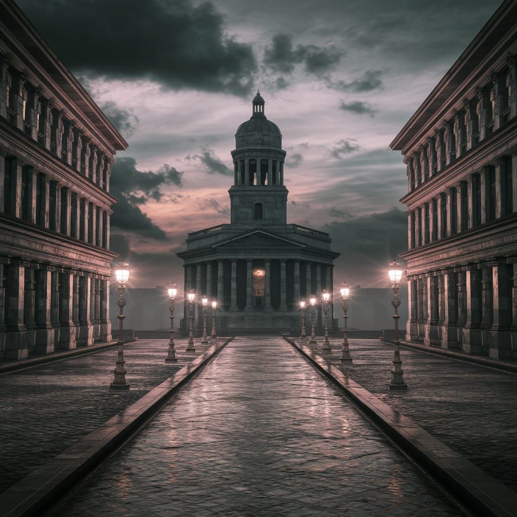 Moody HDR Street Scene with Cinematic Atmosphere