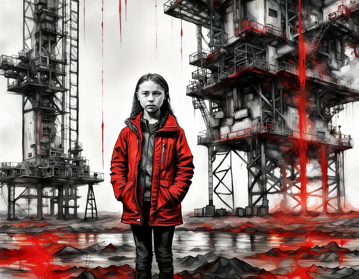 Greta Thunberg's Climate Speech: Action Painting