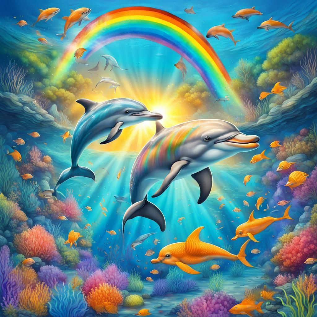 Dolphins in an Underwater Wonderland