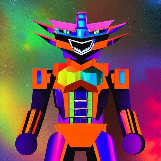 Cosmic Megazord: Holographic Astral Illustration