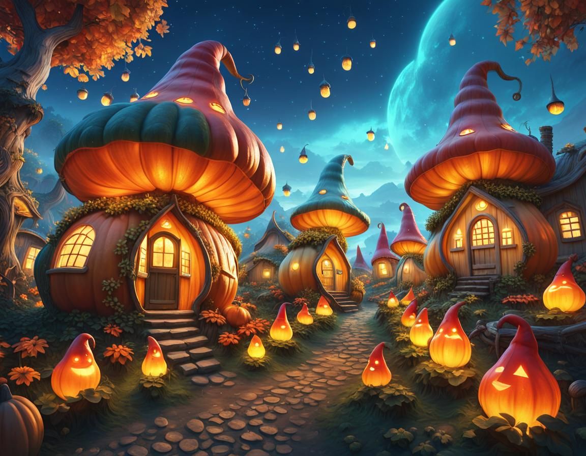 Whimsical Gnome Village Concept Art