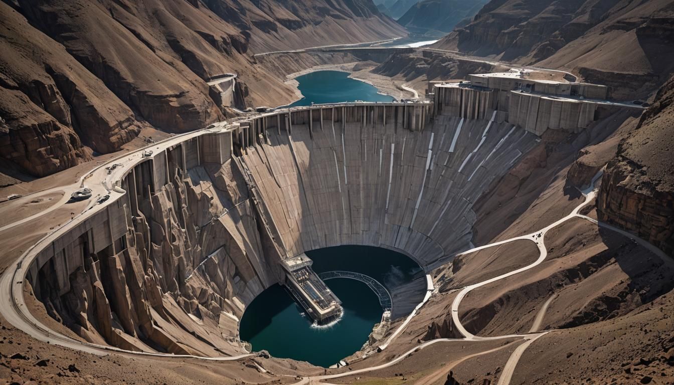 Titan Cascade Hydroelectric Project at Night