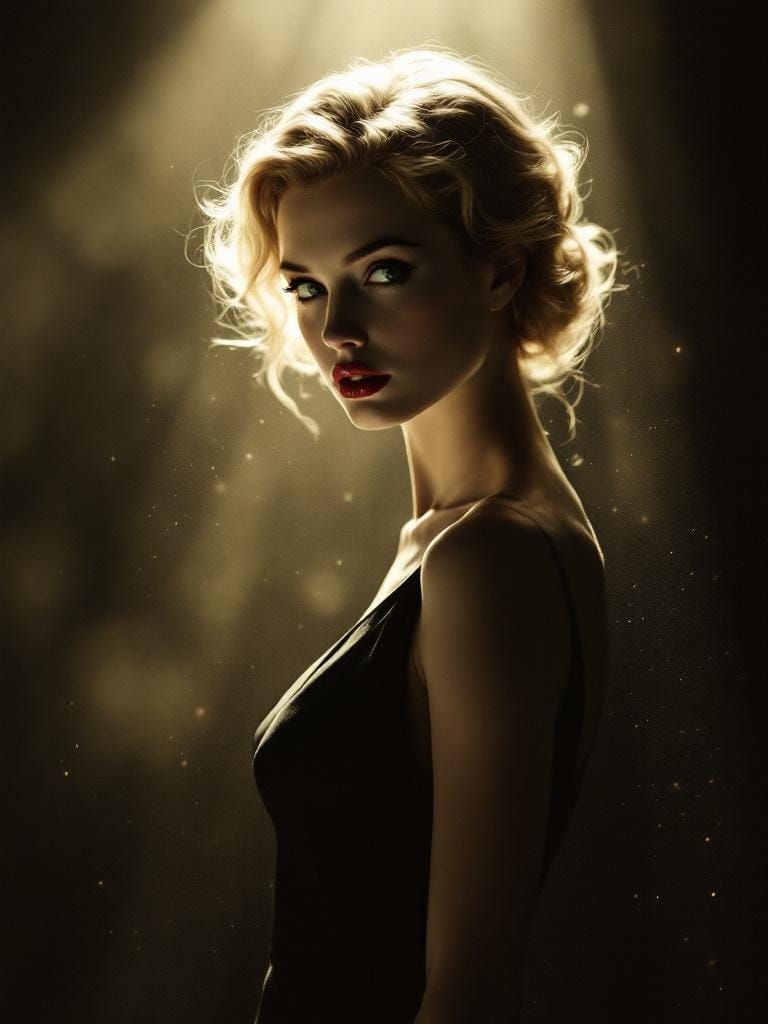 1950s Pin-Up with Film Noir Lighting
