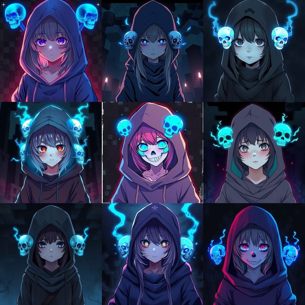 Minecraft Wither Girl in Anime Style