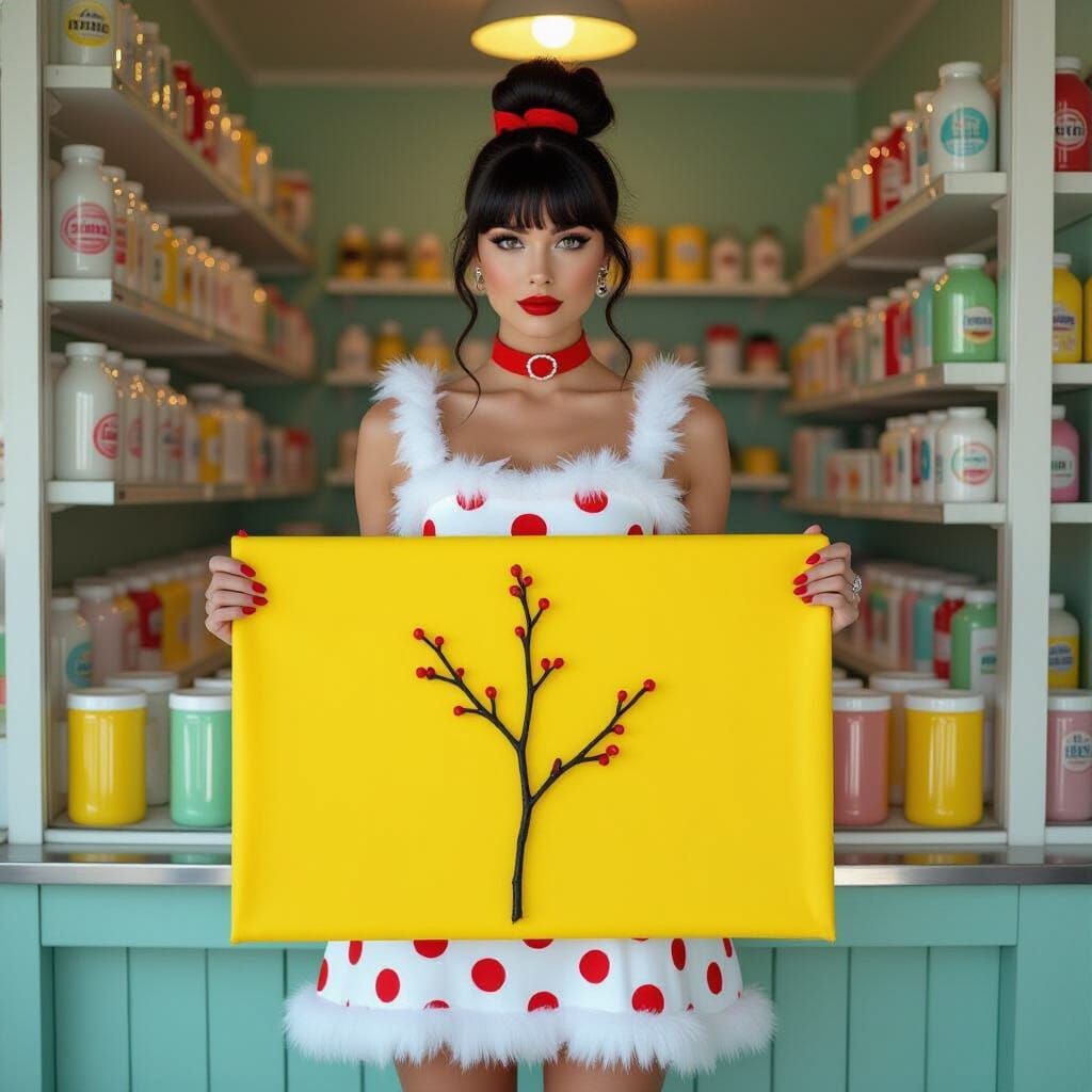 Photorealistic Portrait of Woman with Popsicle Dress