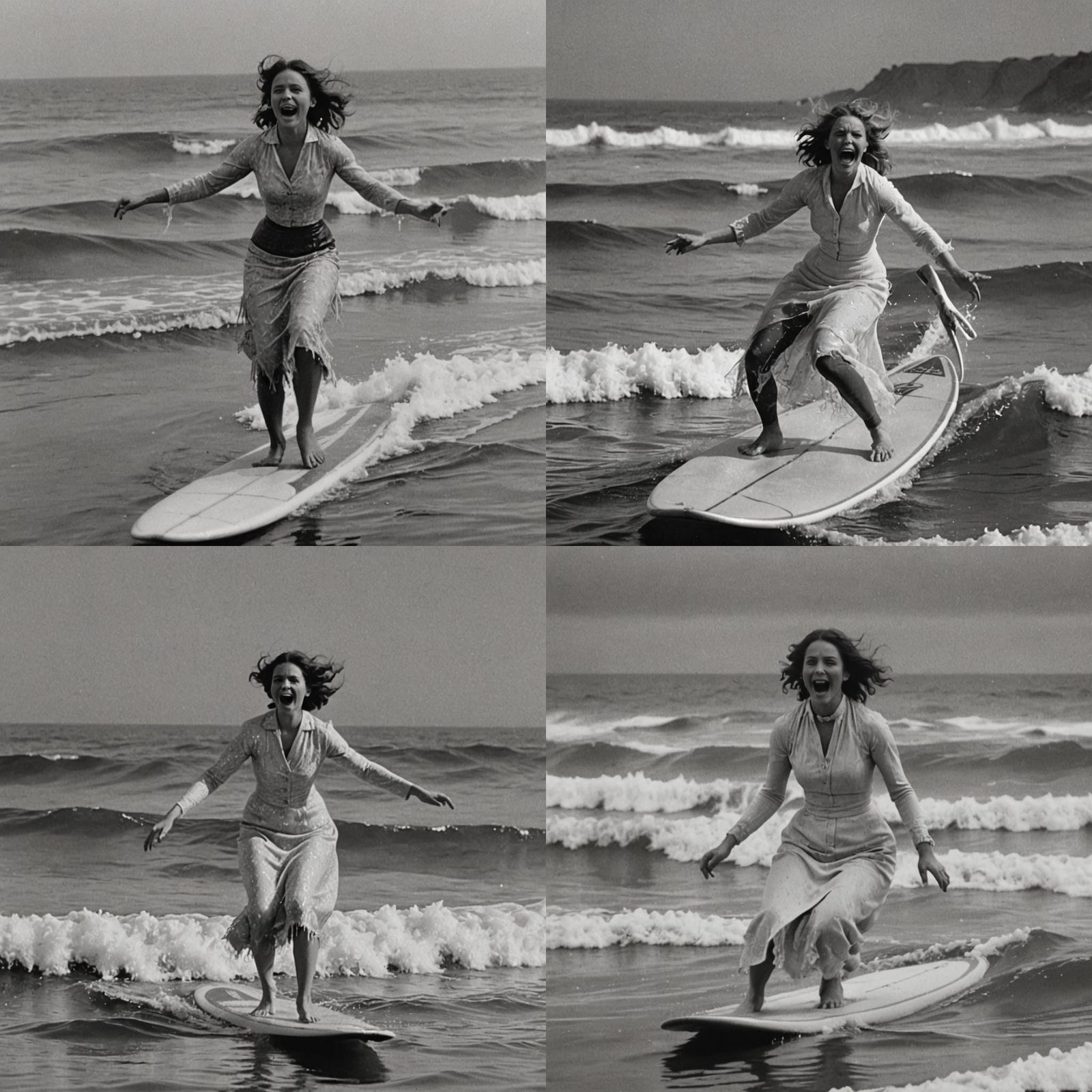 Ghostly Surfer in Vaporwave Nostalgiacore Landscape