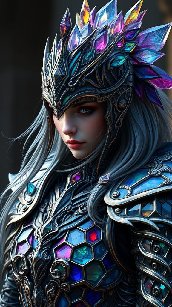 Gothic Stained Glass Armor for Female Warrior