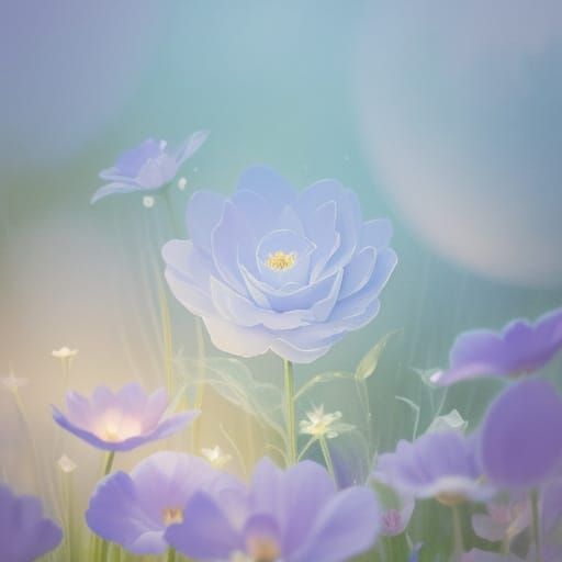 Ethereal Flower Ghost in Mystical Garden