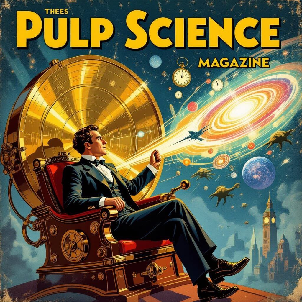 Victorian Inventor's Time Machine: Pulp Sci-Fi Art