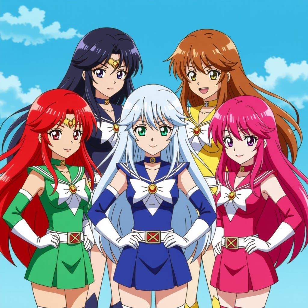 Cute Super Sentai Heroic Team of Five Women