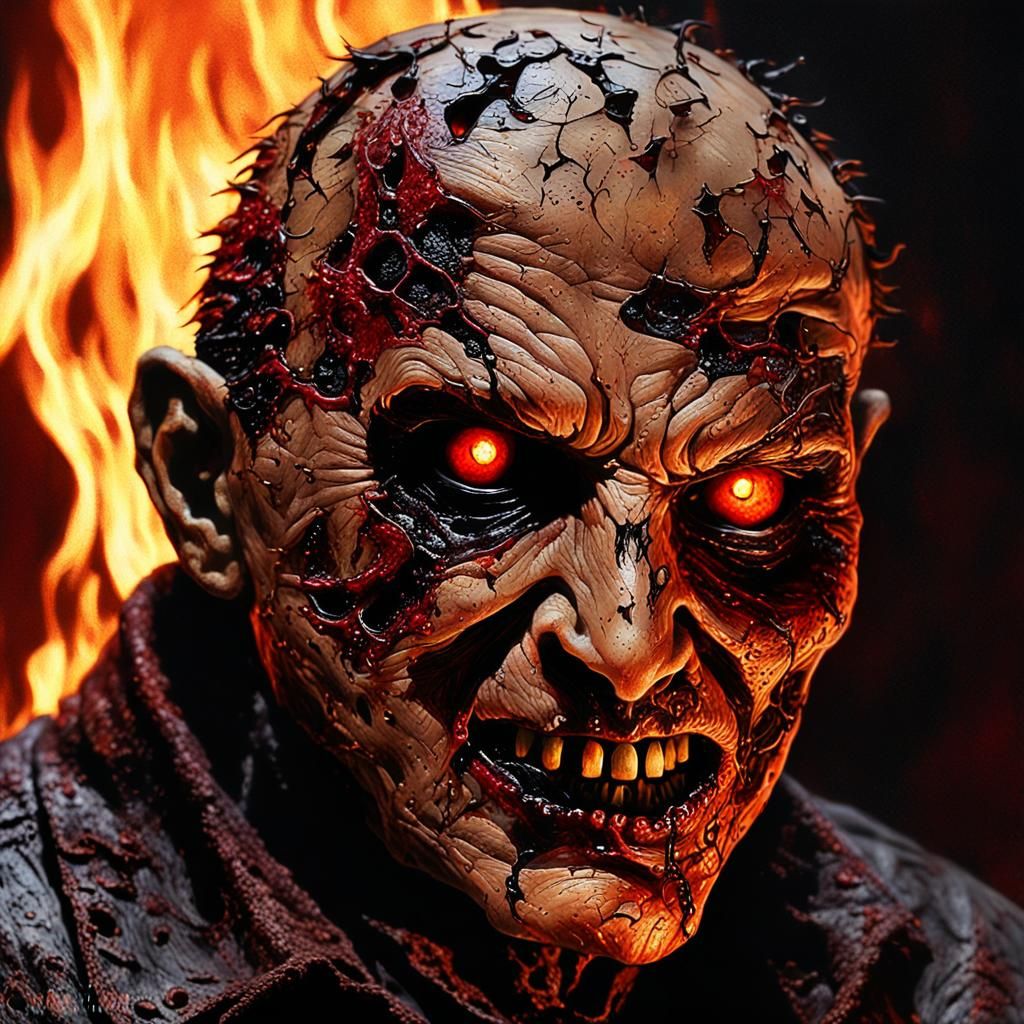 Hellish Horror Portrait in Dark Fantasy Style