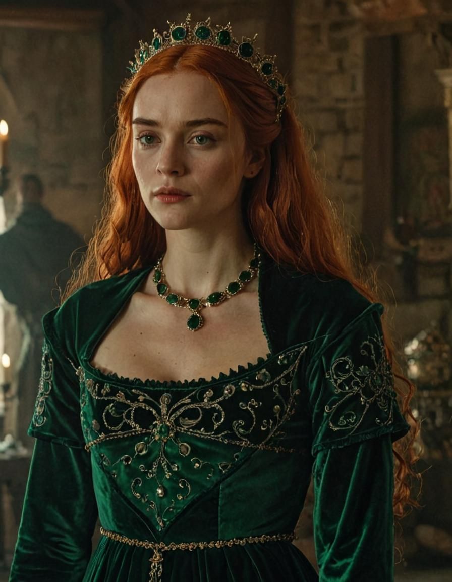 Medieval Lady in Green Dress, Game of Thrones Style