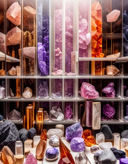 Crystal Display Case in Hyperrealistic Detail