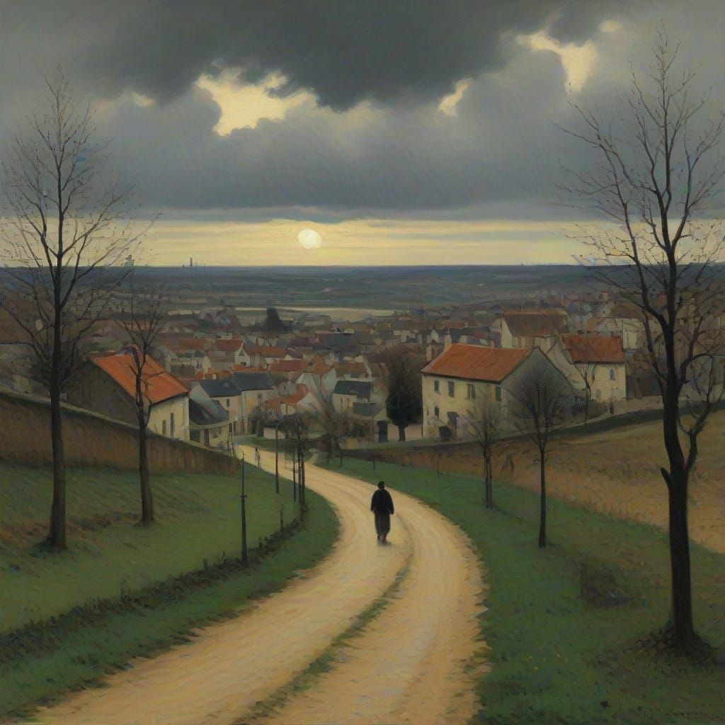 Grimdark Landscape in Oil Painting Style