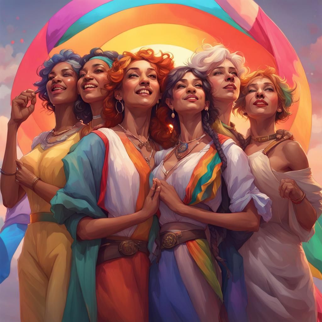 Pride: Women's Circle in Dynamic Lighting