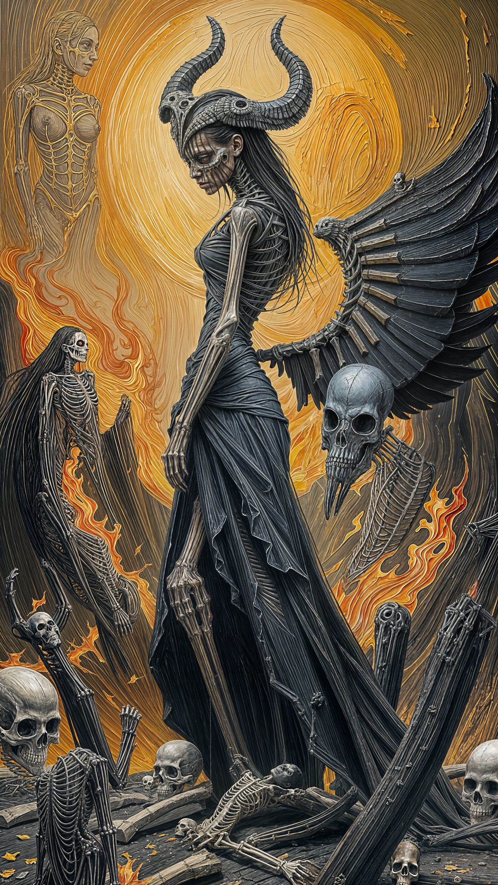 Cyberpunk Goddess of Chaos in Neo-Expressionist Style