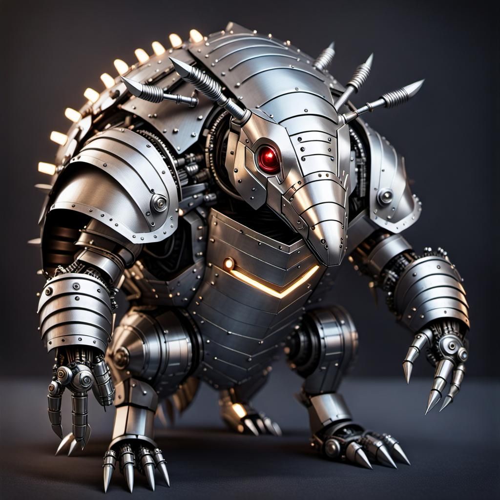 Ominous Armored Robot Armadillo with LED Lights