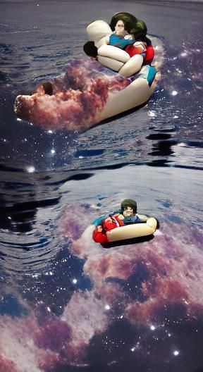 Person Floating in Space on a Journey Home