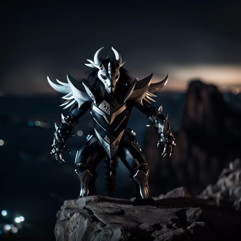 Armored Sabertooth Dragon on Cliff Edge