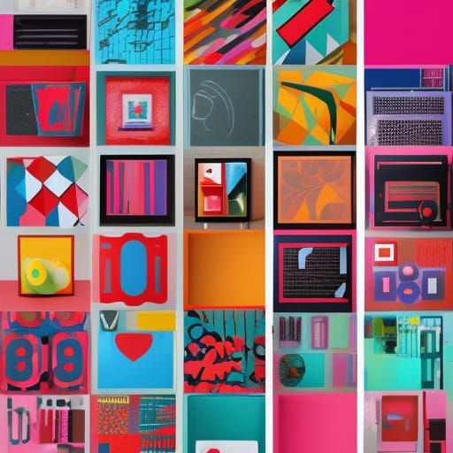Geometric Bauhaus Pop Art Screen Print