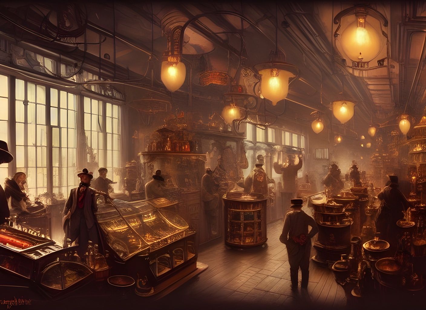 Steampunk Candy Shop Interior: A Photorealistic Masterpiece