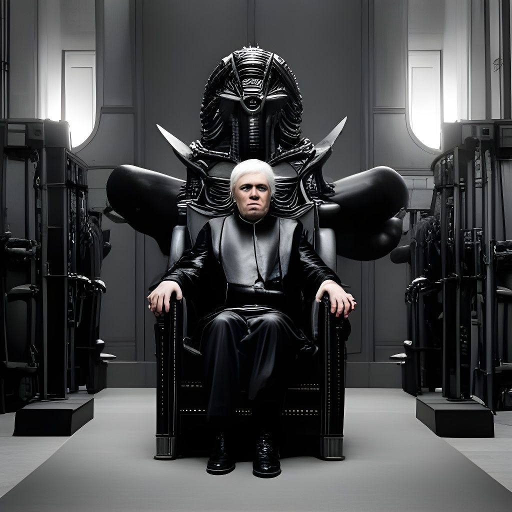 Biomechanical King on Alien Throne, Giger Inspired