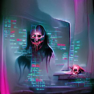 Sinister Cybernetic Death Figure Digital Art