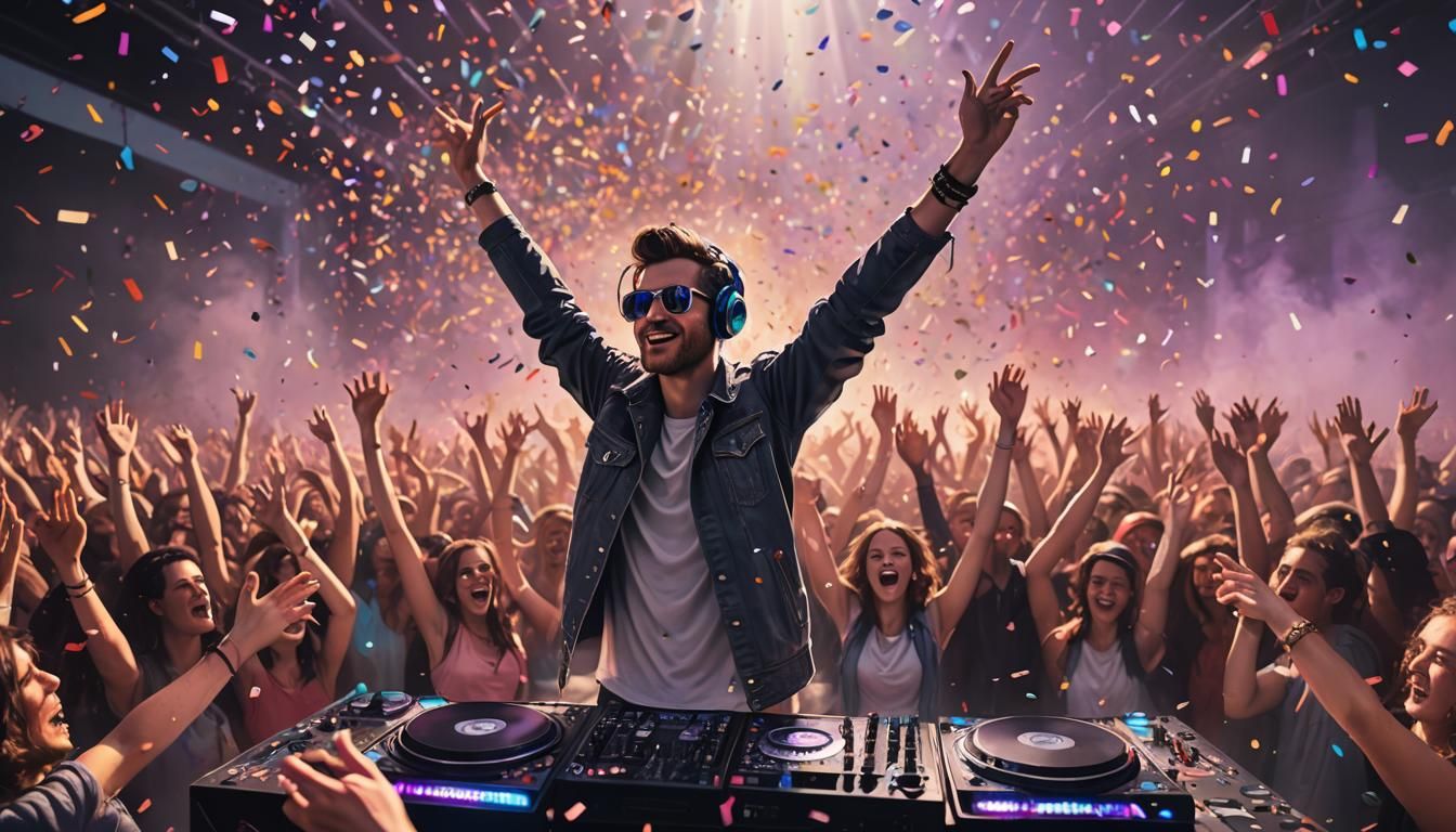 close up DJ performance at a large music festival