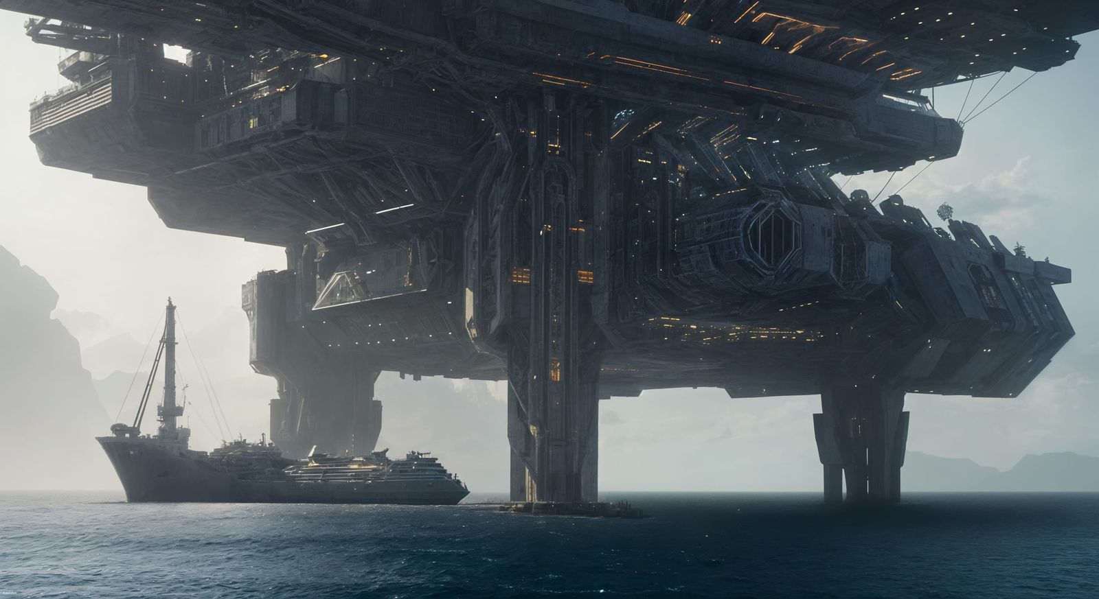 Futuristic Settlement Construction on Alien Moon