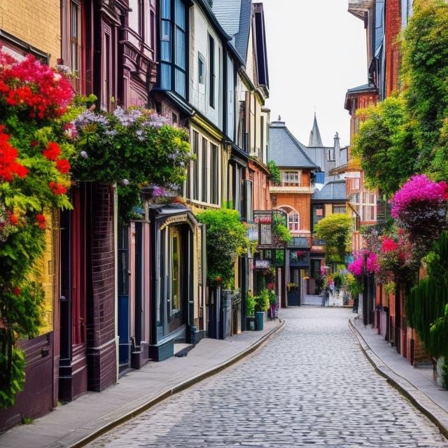 Quaint Victorian City as Renaissance Painting