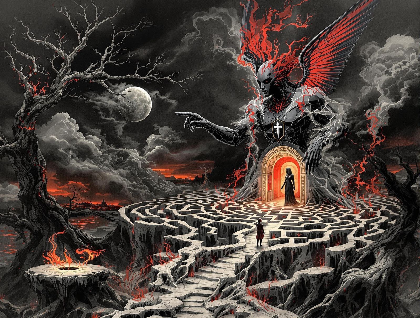 Surrealist Scene of Ancient Wisdom