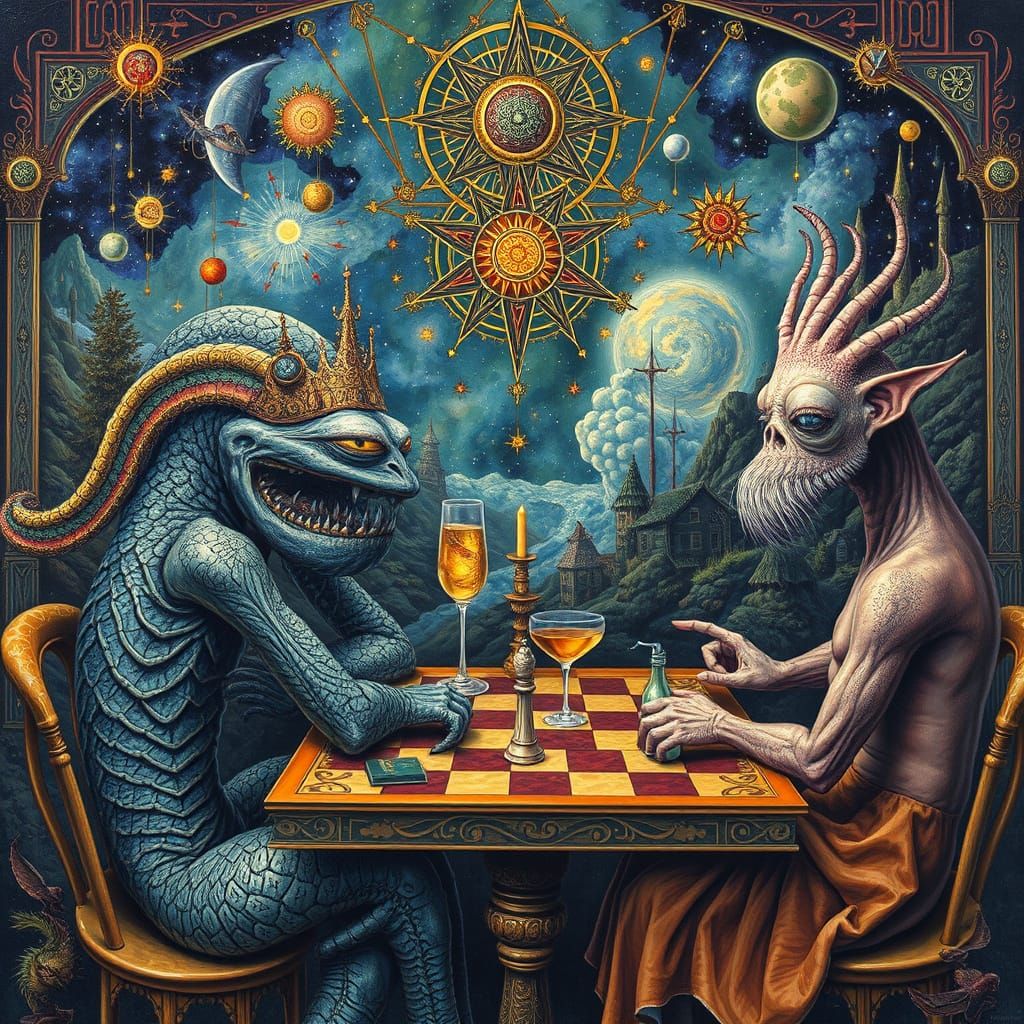 Psychedelic Space Café: A Bosch-Inspired Utopia