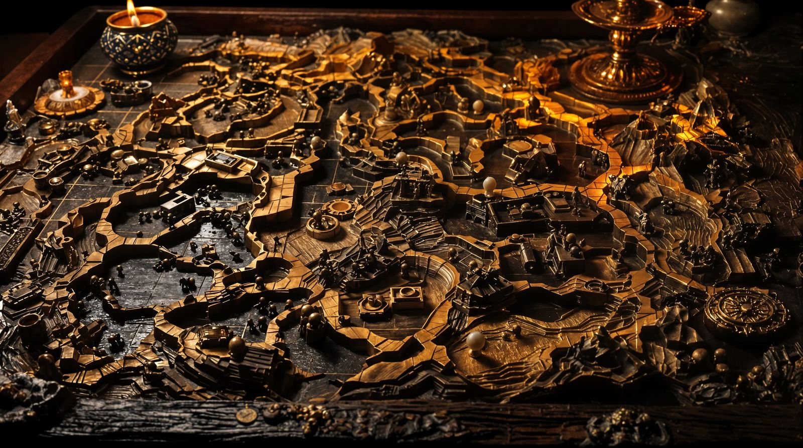 Ancient Strategy Board Game in Warm Light